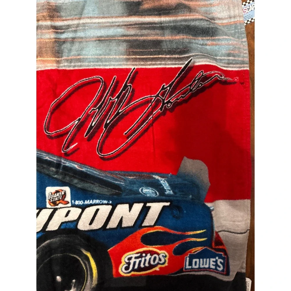 Vintage 2002 NASCAR Jeff Gordon 24 DuPont Beach Towel Cotton Retro Racing Bath